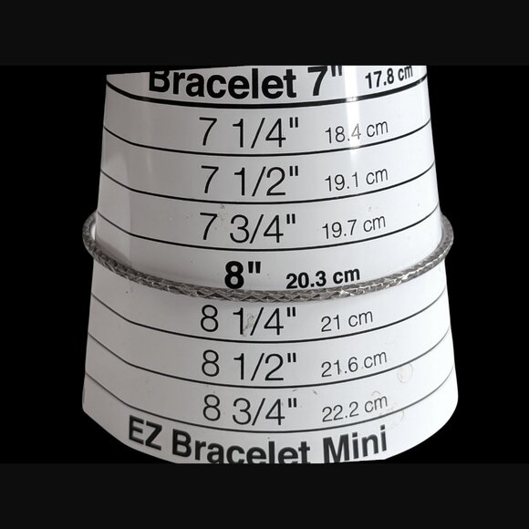 925 Sterling Silver Textured Diamond Pattern Size 8" 2mm Bangle Bracelet - Picture 10 of 12